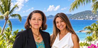 MarryCaribbean.com and IADWP Announce Strategic Alliance for Caribbean Romance Tourism Two women centered in front of a Caribbean beach and turquoise sea.